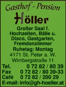 Print-Anzeige von: Höller, Günter, Gasthaus