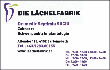 Print-Anzeige von: Suciu, Septimiu, Dr., Zahnarzt