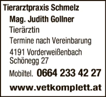 Print-Anzeige von: Tierarztpraxis Judith Schmelz