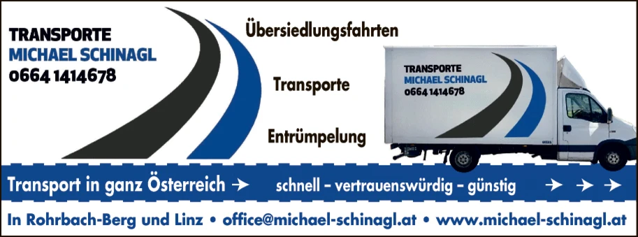 Print-Anzeige von: Schinagl, Michael, Transportunternehmen