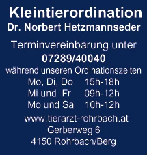 Print-Anzeige von: Hetzmannseder, Norbert, Dr., Tierarzt
