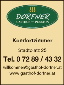 Print-Anzeige von: Dorfner, Gasthäuser und Gasthöfe