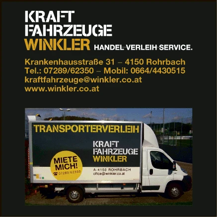 Print-Anzeige von: Kraftfahrzeuge Winkler GmbH & CoKG, KFZ