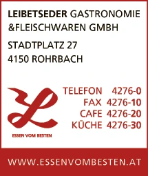Print-Anzeige von: Leibetseder Gastronomie & Fleischwaren GmbH, Fleischhauereien