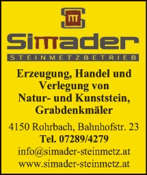 Print-Anzeige von: Simader Steinmetzbetrieb, Steinmetz