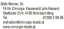 Print-Anzeige von: Dr. Werner Stütz 