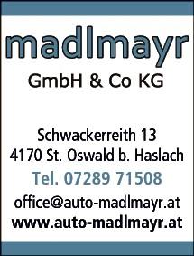 Print-Anzeige von: Madlmayr GmbH & CoKG, Autohandel