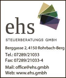 Print-Anzeige von: ehs Steuerberatungs GmbH, Steuerberatung