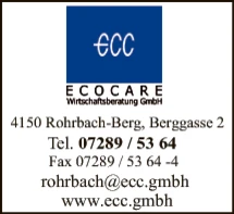 Print-Anzeige von: ecc ECOCARE Wirtschaftsberatung GmbH