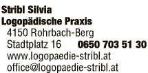 Print-Anzeige von: Stribl, Silvia, Logopädin