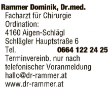Print-Anzeige von: Rammer, Dominik, Dr.med., FA f Chirurgie