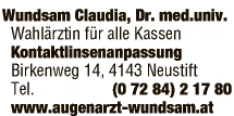 Print-Anzeige von: Dr.med.univ. Claudia Wundsam 