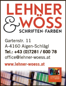 Print-Anzeige von: Lehner & Wöss OG, Farbenfachhandel