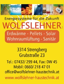 Print-Anzeige von: Wolfslehner GmbH