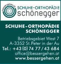 Print-Anzeige von: Schönegger GmbH, Orthopädie