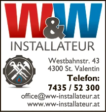 Print-Anzeige von: W & W Installateur