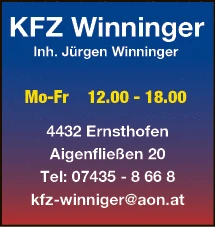 Print-Anzeige von: Winninger, Jürgen, KFZ Print-Anzeige von: Winninger, Jürgen, KFZ