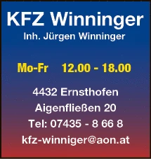Print-Anzeige von: Winninger, Jürgen, KFZ