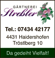 Print-Anzeige von: Streßler, Johann, Gartenbau