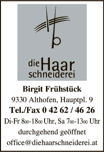 Print-Anzeige von: Die Haarschneiderei, Friseur Print-Anzeige von: Die Haarschneiderei, Friseur