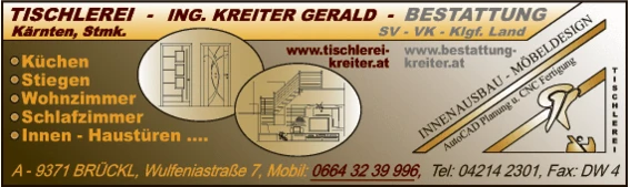 Print-Anzeige von: Kreiter, Gerald, Tischlerei