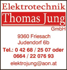 Print-Anzeige von: Elektrotechnik Thomas Jung GmbH