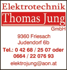 Print-Anzeige von: Elektrotechnik Thomas Jung GmbH