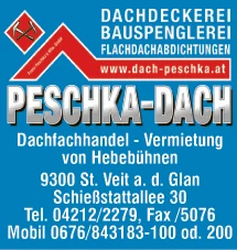 Print-Anzeige von: PESCHKA\u0027S Wtw Franz Dachdeckerei-Spenglerei GesmbH
