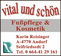 Print-Anzeige von: Reisinger Vital & Schön, Karin, Fußpflege & Kosmetik