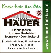 Print-Anzeige von: Hauer Zimmerei GmbH