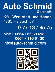 Print-Anzeige von: Auto SCHMID GesmbH, Autohandel