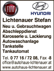 Print-Anzeige von: Lichtenauer Anton GesmbH & Co KG, Fahrzeughandel
