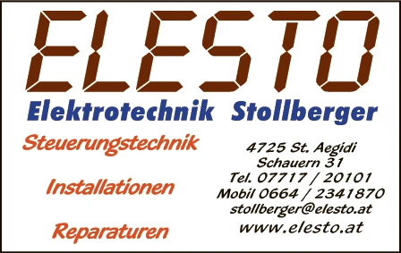 Print-Anzeige von: ELESTO Elektrotechnik Stollberger Print-Anzeige von: ELESTO Elektrotechnik Stollberger