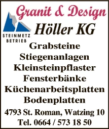 Print-Anzeige von: Höller KG Granit & Design, Steinmetzbetrieb