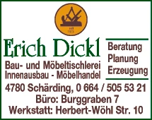 Print-Anzeige von: Dickl, Erich, Tischlereien