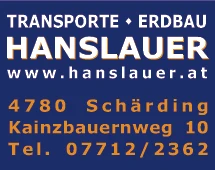 Print-Anzeige von: Transporte Erdbau Hanslauer e.U.