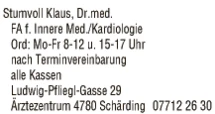Print-Anzeige von: Stumvoll, Klaus, Dr.med., FA f Innere Medizin