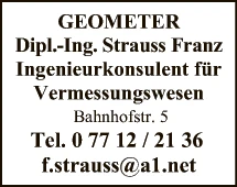 Print-Anzeige von: Strauss, Franz, Dipl.-Ing., Geometer