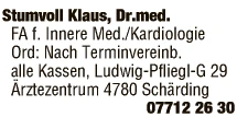 Print-Anzeige von: Stumvoll, Klaus, Dr.med., FA f Innere Medizin