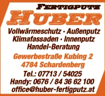 Print-Anzeige von: Huber Fertigputz GmbH