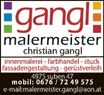 Print-Anzeige von: Gangl, Christian, Malermeister