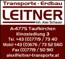 Print-Anzeige von: Leitner Transporte, Transportunternehmen