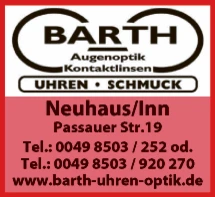 Print-Anzeige von: Barth, Augenoptik, Kontaktlinsen, Uhren, Schmuck