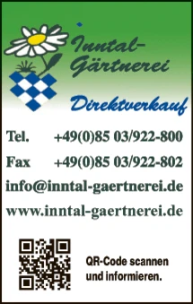 Print-Anzeige von: Inntal-Gärtnerei GmbH & Co KG, Gärtnerei