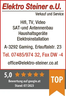 Print-Anzeige von: Elektro Steiner e.U., Elektrohandel