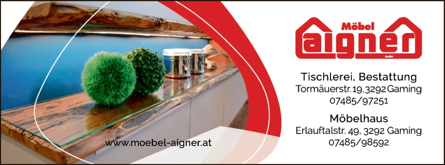 Print-Anzeige von: Aigner GmbH., Tischlerei 