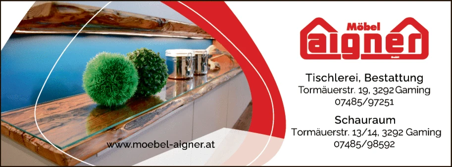 Print-Anzeige von: Aigner GmbH., Tischlerei 