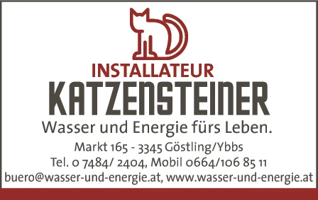 Print-Anzeige von: Katzensteiner, Manfred, Installateur