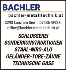 Print-Anzeige von: Bachler Metalltechnik GmbH, Metalltechnik
