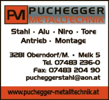 Print-Anzeige von: Puchegger Metalltechnik GMBH